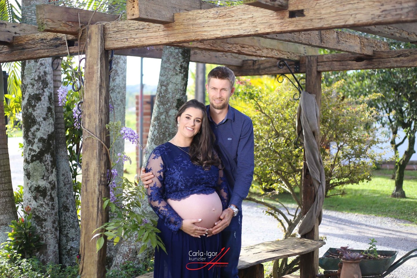 Renata e Edson na espera do Mateus 